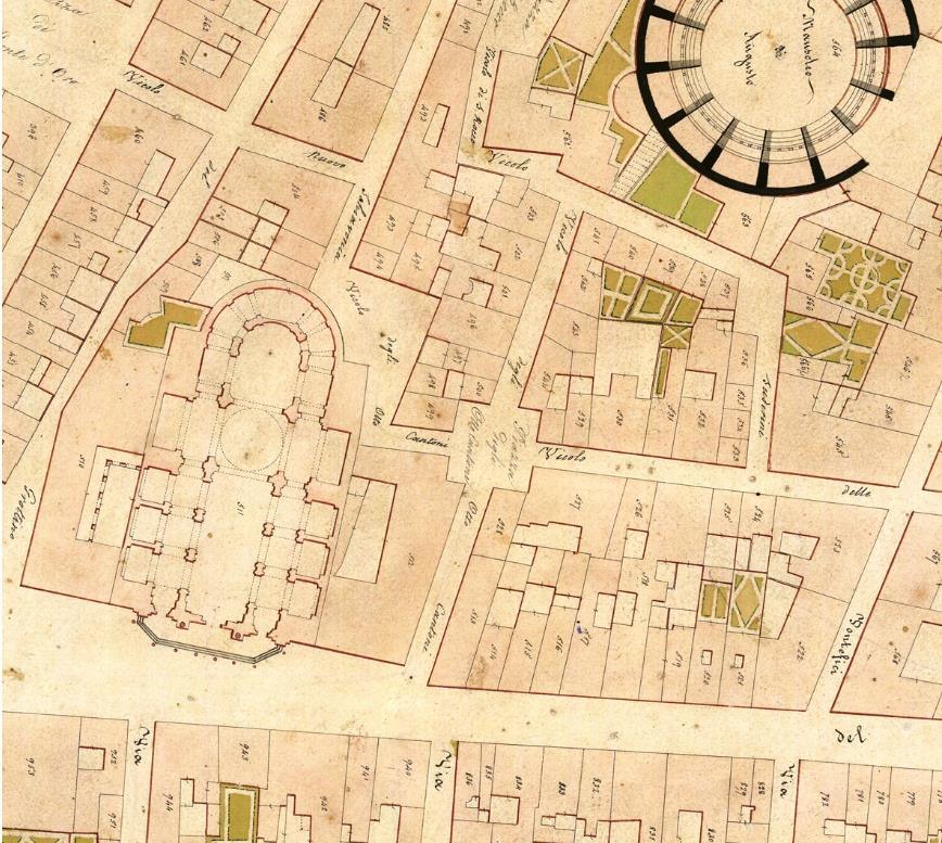 L’isolato nella cartografia catastale storica
